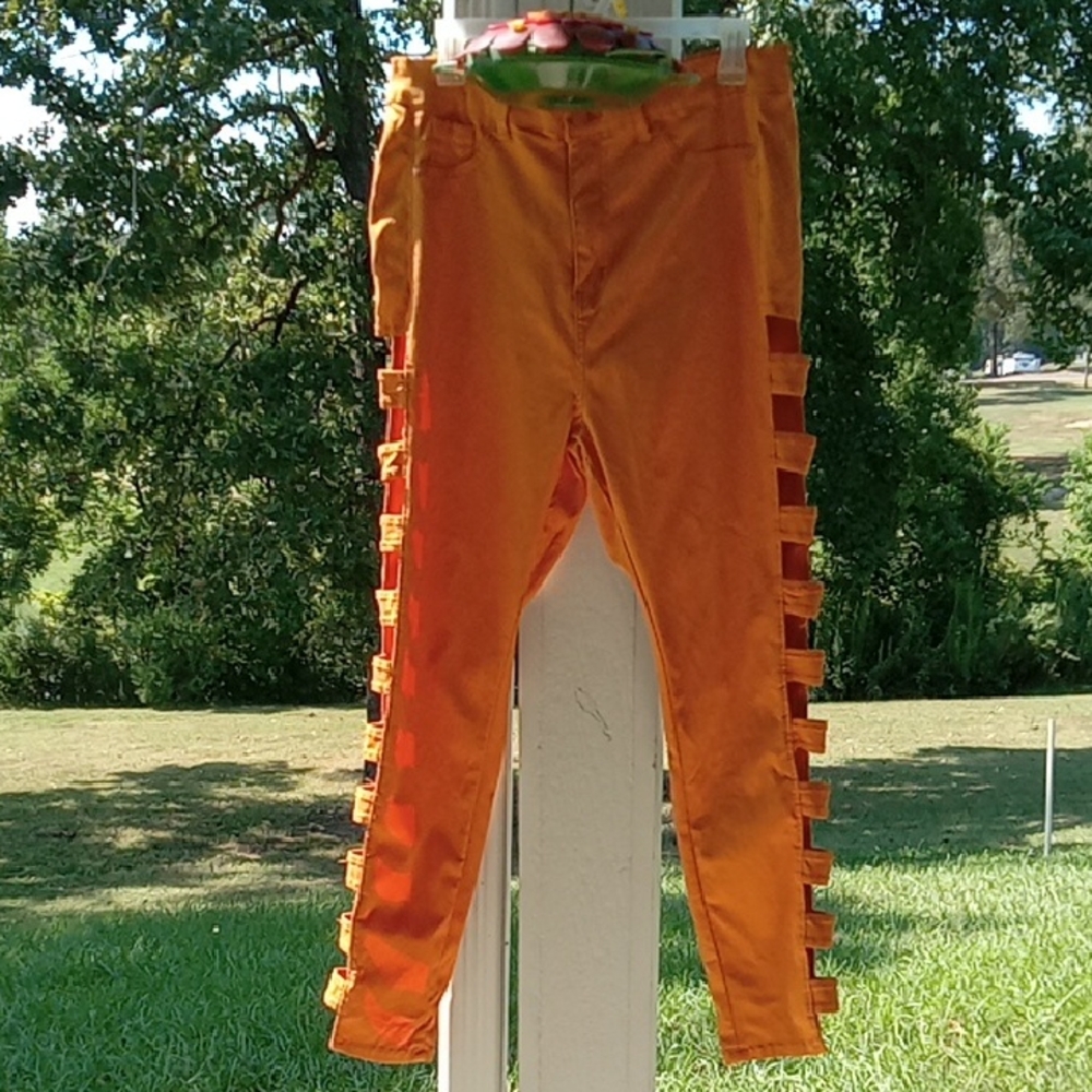 KaLowa Vibrant Orange Women's Jeggings - Picture 2 of 6